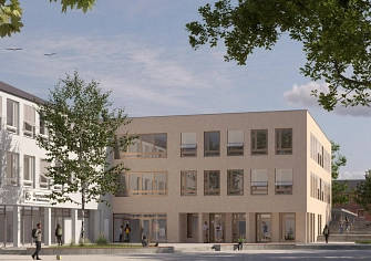 Außenansicht Erweiterungsbau Gymnasium Am Bötschenberg&nbsp;&copy;&nbsp;CARL SCHUMACHER GmbH