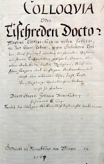 Tischreden Martin Luthers (Colloquia) – Ausgabe 1569