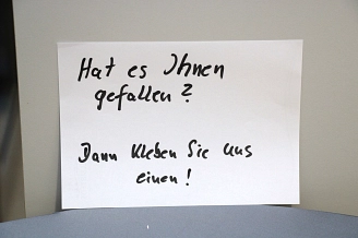 Zum Schluss ist feedback gewünscht